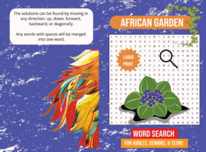 Paperback Cover African Flowers x Word Search X pages Bleed CMYK